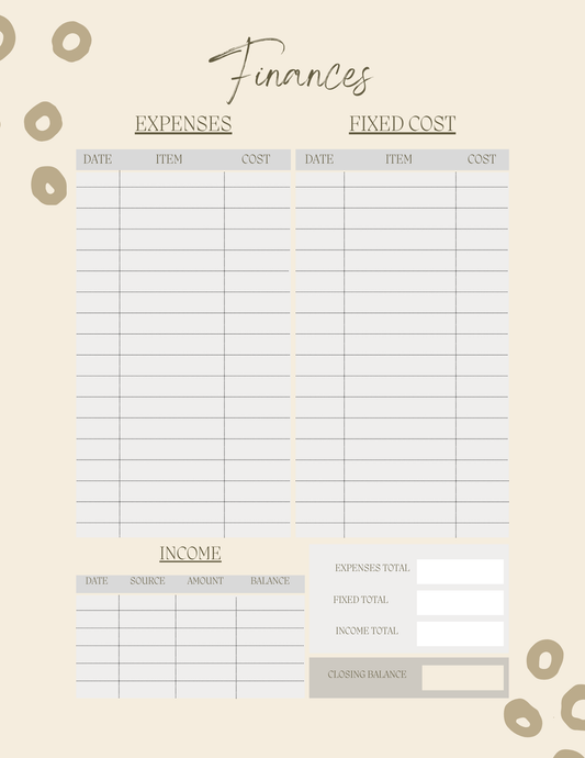 Expense Tracker Printable